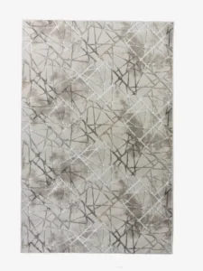 Modern Geometrisk Matta - Line Art Beige