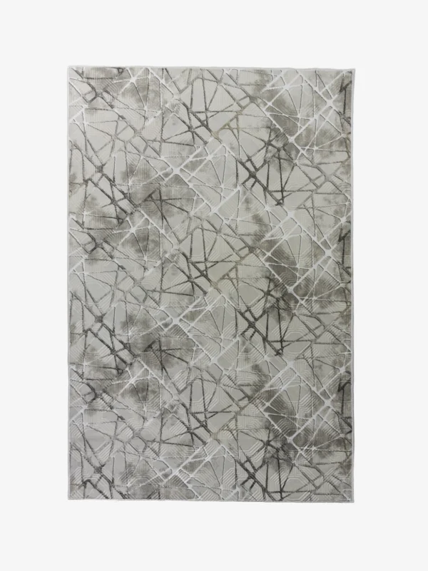 Modern Geometrisk Matta - Line Art Beige