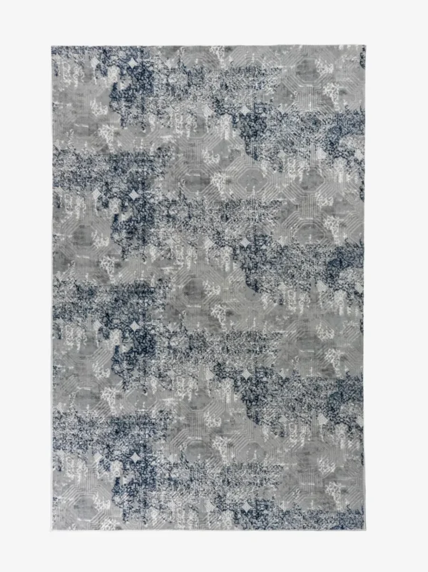 Modern Vintage Matta - Grå & Marinblå