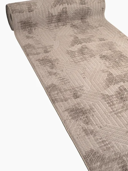 Måttanpassad Gångmatta Orbit Relief – Cream & Mocca (Måttbeställd)