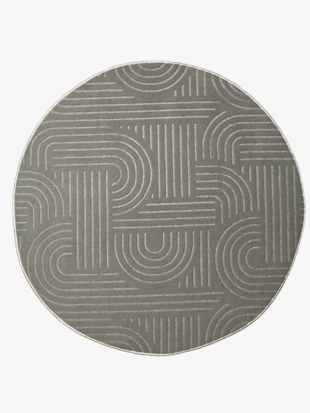 Rund Matta Arc Light Grey Ø 150 cm – Tvättbar & Halkfri (Går även att måttbeställa)