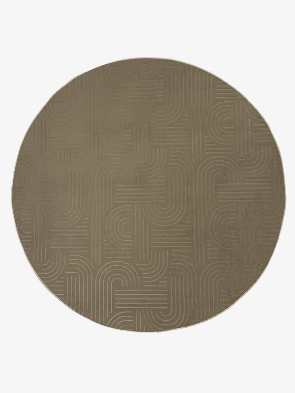 Zeno Earth Rund Modern rund matta i jordtoner