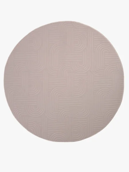 Rund Matta Linea Relief – Cream | Tvättbar & Halkfri (Finns även som måttbeställd)
